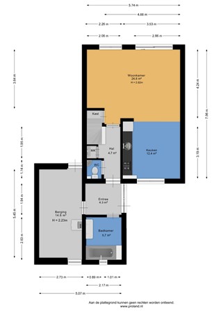 Plattegrond - Kerkdreef 24, 9821 PS Oldekerk - Begane grond - 2D.jpg